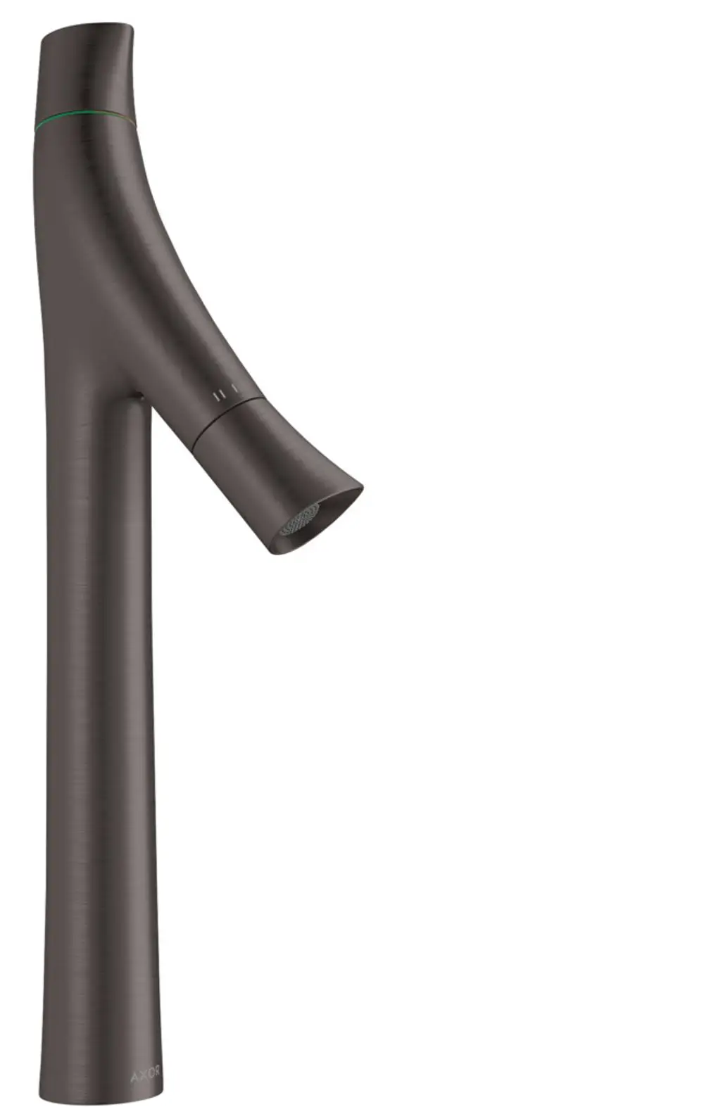 Waschtischmischer von AXOR mit zwei Griffen, in Brushed Black Chrome, für Aufsatzwaschtische. Das Design ist modern und funktional.